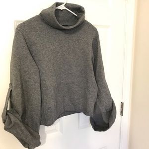 C/MEO Collective Grey cropped turtle neck sweatshirt - size xs